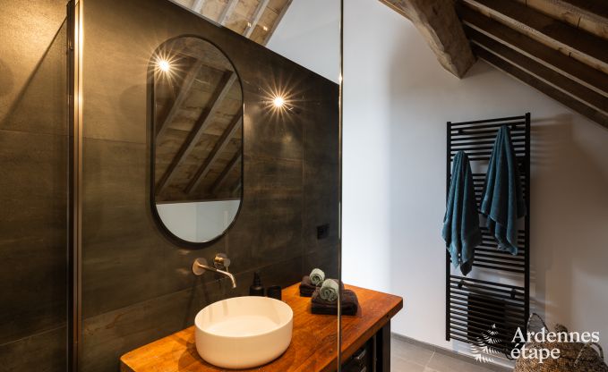 Authentisches Ferienhaus fr 6 Personen in Anhe mit privater Sauna, berdachter Terrasse und luxurisem Interieur