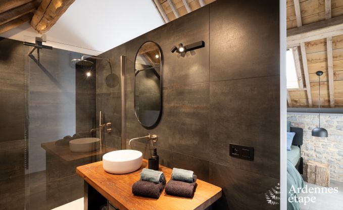 Authentisches Ferienhaus fr 6 Personen in Anhe mit privater Sauna, berdachter Terrasse und luxurisem Interieur