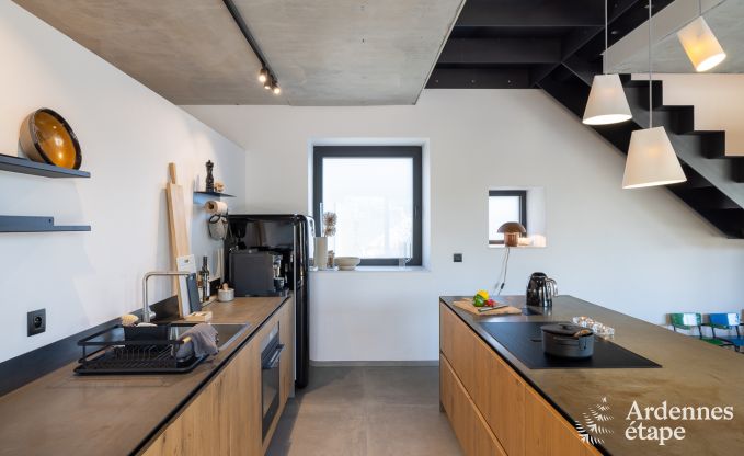 Authentisches Ferienhaus fr 6 Personen in Anhe mit privater Sauna, berdachter Terrasse und luxurisem Interieur