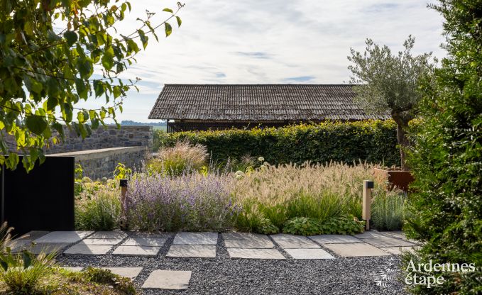 Authentisches Ferienhaus fr 6 Personen in Anhe mit privater Sauna, berdachter Terrasse und luxurisem Interieur