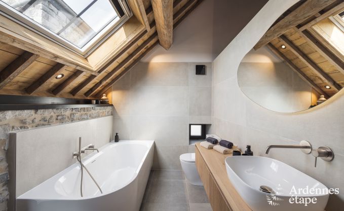 Authentisches Ferienhaus fr 6 Personen in Anhe mit privater Sauna, berdachter Terrasse und luxurisem Interieur