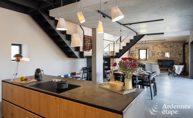 Authentisches Ferienhaus fr 6 Personen in Anhe mit privater Sauna, berdachter Terrasse und luxurisem Interieur