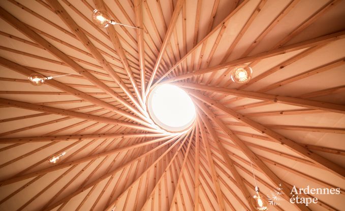 Ger�umige Jurte f�r 4 Personen in Aywaille mit Holzpelletofen und Privatgarten mit Terrasse