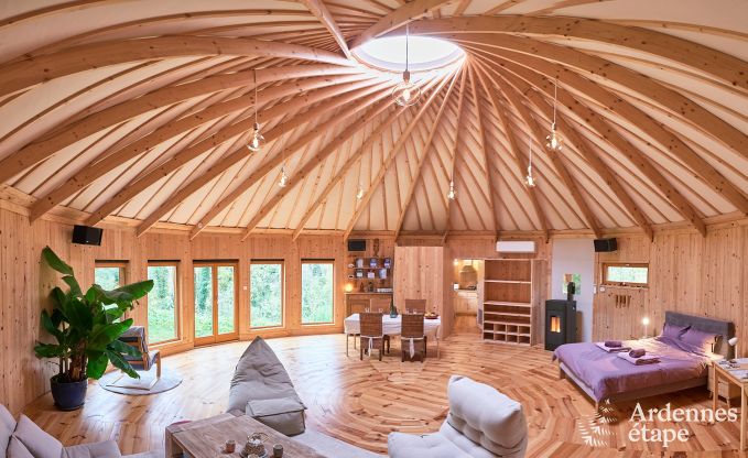 Ger�umige Jurte f�r 4 Personen in Aywaille mit Holzpelletofen und Privatgarten mit Terrasse