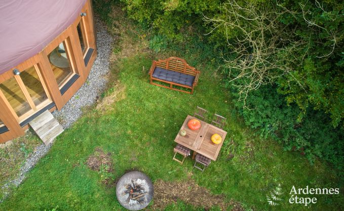 Ger�umige Jurte f�r 4 Personen in Aywaille mit Holzpelletofen und Privatgarten mit Terrasse
