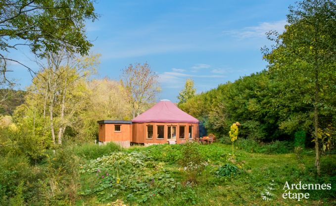 Ger�umige Jurte f�r 4 Personen in Aywaille mit Holzpelletofen und Privatgarten mit Terrasse