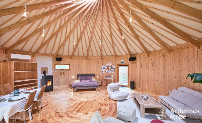 Ger�umige Jurte f�r 4 Personen in Aywaille mit Holzpelletofen und Privatgarten mit Terrasse