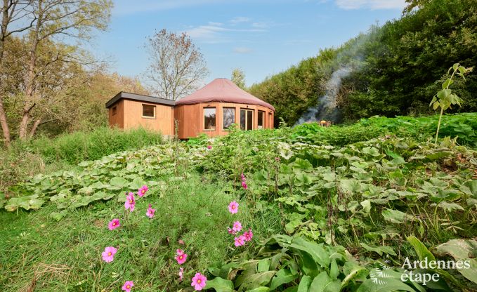 Ger�umige Jurte f�r 4 Personen in Aywaille mit Holzpelletofen und Privatgarten mit Terrasse