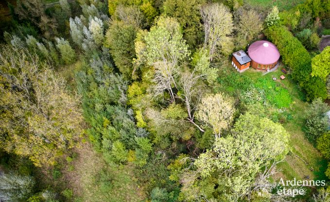 Ger�umige Jurte f�r 4 Personen in Aywaille mit Holzpelletofen und Privatgarten mit Terrasse