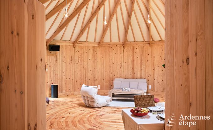 Ger�umige Jurte f�r 4 Personen in Aywaille mit Holzpelletofen und Privatgarten mit Terrasse