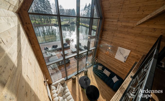 Luxus Chalet in Brognon fr 20 Personen mit beheiztem Auenpool, Outdoor-Jacuzzi und Sauna am See