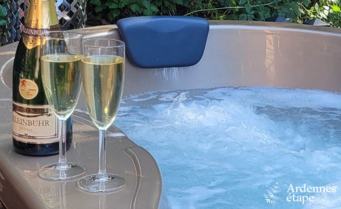 Romantisches Chalet Doische: handgefertigt, Holzofen, privater Garten, geeignet f�r 2 Personen