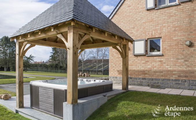 Luxusvilla f�r 8 Personen in Doische: Infrarotkabine, Jacuzzi, Kassettenkamin, Teich und privater Garten