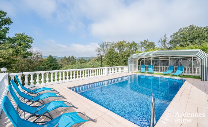 Chalet in Durbuy f�r 12 Personen mit Jacuzzi, Sauna, Holzofen und Schwimmbad