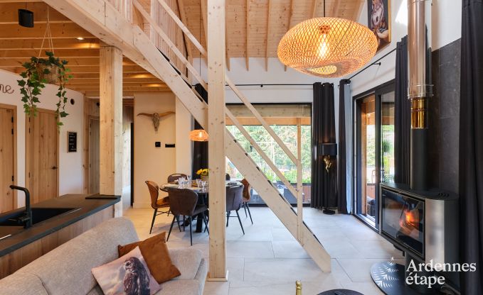Chalet in Hotton fr 6 Personen mit Swim-Spa, Hot Tub und Auensauna in der Nhe von Durbuy