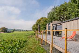 Tiny house fr 4 Personen in Lglise, gemtlicher Aufenthalt, Kochnische, Holzofen, Privatterrasse, Natur