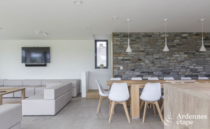 Ferienhaus f�r 15 Personen in Libramont mit Hallenbad, Sauna und privatem Garten am Wasser