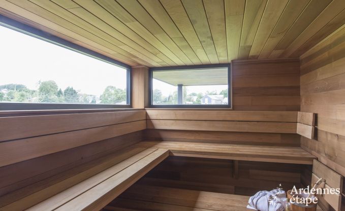 Ferienhaus f�r 15 Personen in Libramont mit Hallenbad, Sauna und privatem Garten am Wasser