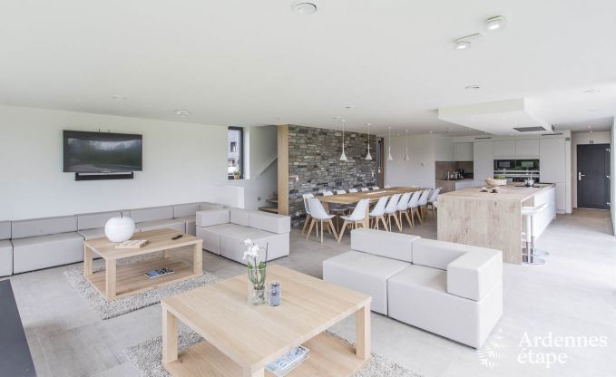 Ferienhaus f�r 15 Personen in Libramont mit Hallenbad, Sauna und privatem Garten am Wasser