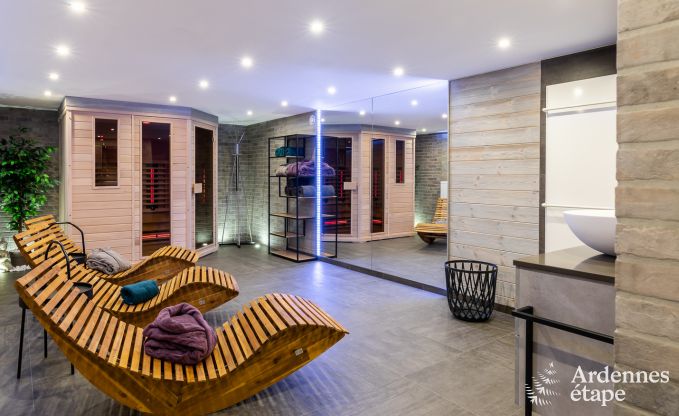 Ferienhaus mit Sauna, Whirlpool, Spielen und sch�ner Aussicht auf die H�gel von Malmedy. 6/8 Pers. Ardennen
