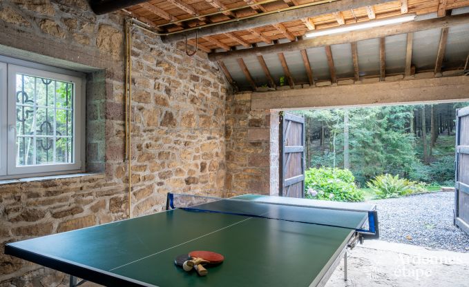 Charmantes Ferienhaus in Manhay fr 8 Personen, mit beheiztem Auenpool, privatem Teich und Fahrradgarage am Waldrand