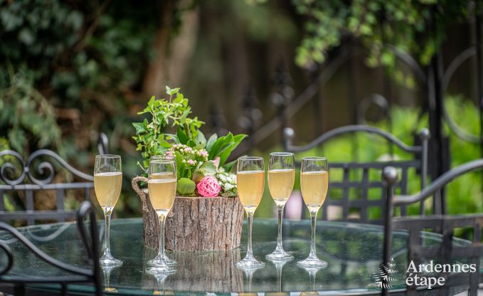 Charmantes Ferienhaus in Manhay fr 8 Personen, mit beheiztem Auenpool, privatem Teich und Fahrradgarage am Waldrand