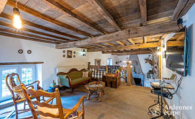 Charmantes Ferienhaus in Manhay fr 8 Personen, mit beheiztem Auenpool, privatem Teich und Fahrradgarage am Waldrand