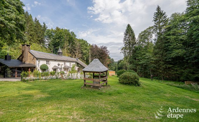 Charmantes Ferienhaus in Manhay fr 8 Personen, mit beheiztem Auenpool, privatem Teich und Fahrradgarage am Waldrand