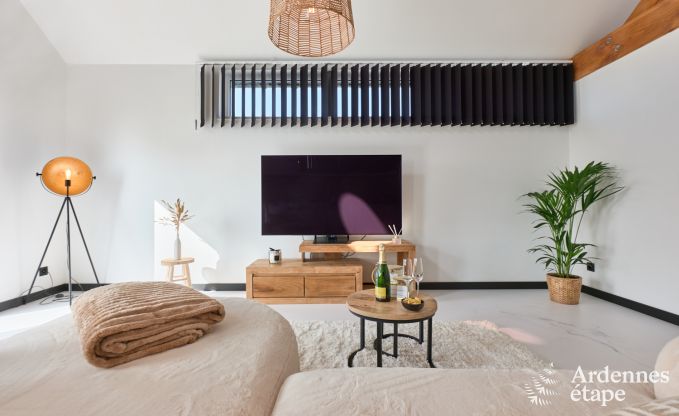 Romantisches Ferienhaus in Marchin fr 2 Personen mit privatem Wellnessbereich und herrlichem Ausblick