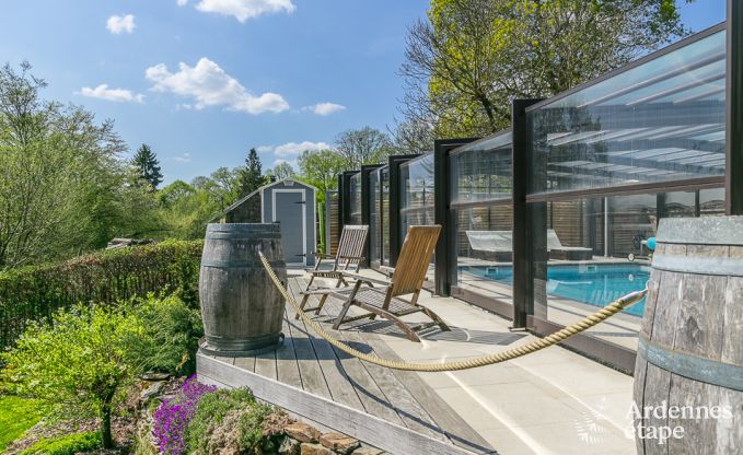 Luxusvilla in Redu, Ardennen, 9 Personen, Auenpool, Sauna, Dampfbad, Innen- und Auenwhirlpool, Privatgarten, vollstndige Ausstattung