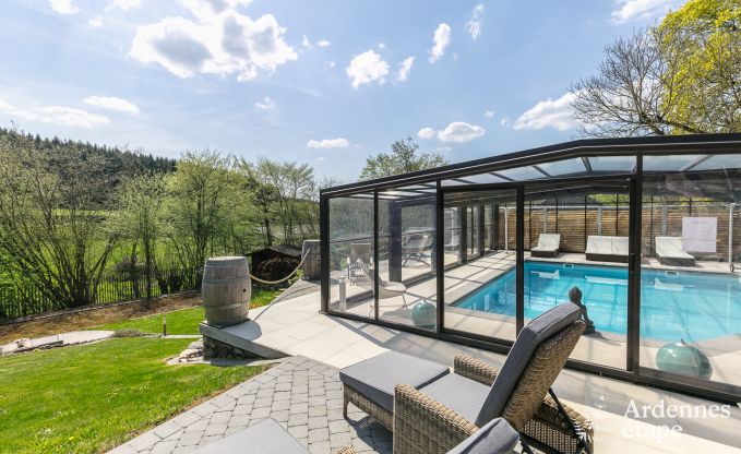Luxusvilla in Redu, Ardennen, 9 Personen, Auenpool, Sauna, Dampfbad, Innen- und Auenwhirlpool, Privatgarten, vollstndige Ausstattung