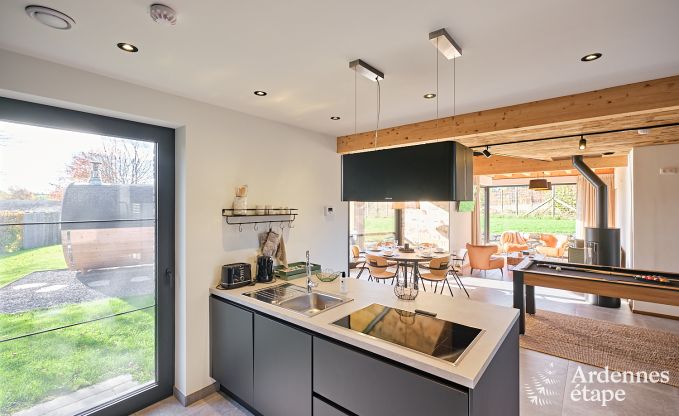 Ferienhaus in Saint-Hubert: komfortable Unterkunft fr 6 Personen mit Sauna, Spielzimmer und privatem Garten in den Ardennen