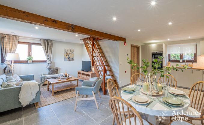 Gem�tliches Chalet in Somme-Leuze: Skandinavischer Aufenthalt f�r Familien mit Kindern und Haustieren