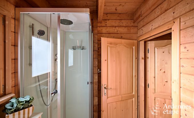 Gerumiges Chalet in Somme-Leuze fr 8 Personen mit 4 Schlafzimmern, 3 Badezimmern, Holzpelletofen und Privatgarten