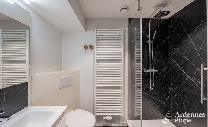 Gerumiges Chalet fr 8 Personen in Trois-Ponts mit Innen-Auenschwimmbad, Sauna und privater Terrasse am Wasser