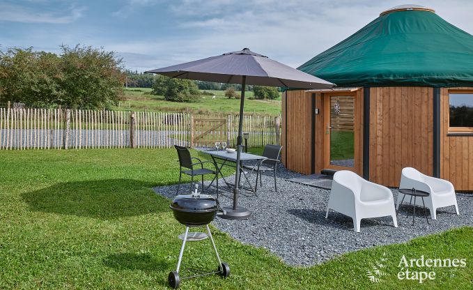 Einzigartige Jurte fr 2 Personen in Vielsalm mit modernem Badezimmer, Privatgarten und Fahrradabstellplatz