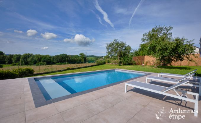 Ferienhaus fr 6 Personen in Virton mit 3 Schlafzimmern, Sauna, Holzofen, Auenpool und Privatterrasse